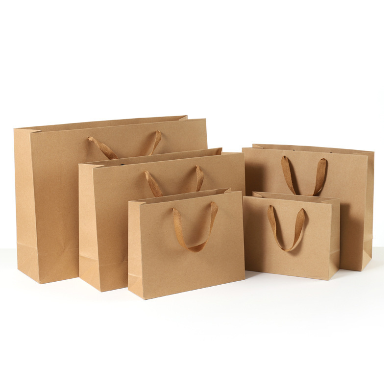 Cowhide Handbag Women's Clothing Store Tea Large Gift Packaging Bag Paper Bag Gift Bag
