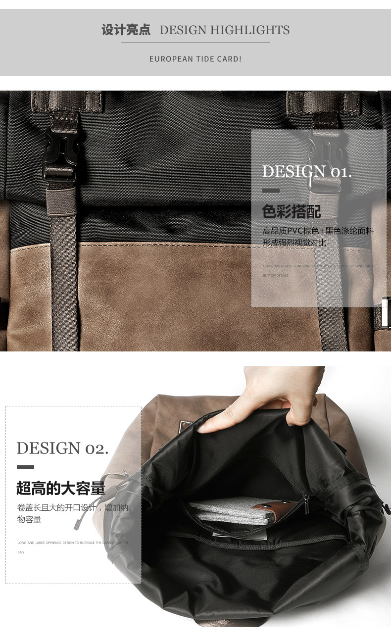 日本潮牌 佑一良品 学院风双肩包 图6