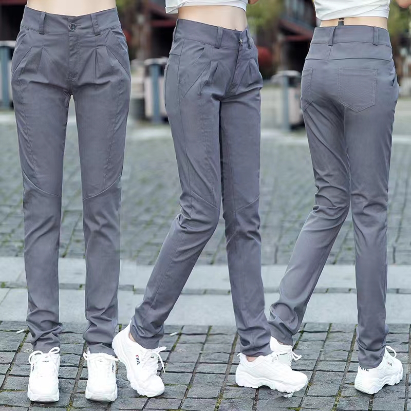 Trousers 2023 Spring and Autumn New Harlen Trousers Fall with Pure Cotton Lady Casual Straight Upper Trousers