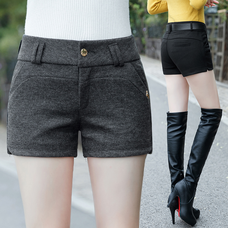 Gross shorts female autumn and winter style 2022 new high waist display slim fit exterior wearing lady winter fashion hit bottom boot pants