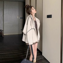 Maternity Spring Workwear Jacket Women 2024 Spring and Autumn New Outerwear Large Size Small Loose Hooded Short Top