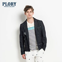 PLORY Модная тонкая джинсовая куртка для отдыха, костюм, с вышивкой
