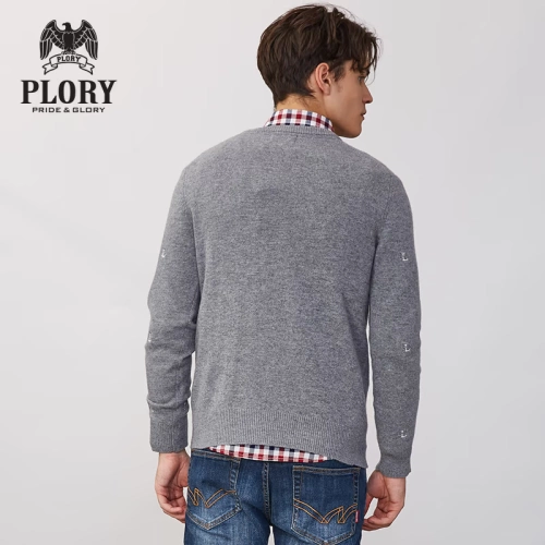 PLORY Демисезонный модный свитер с круглым воротником, с вышивкой, 84v