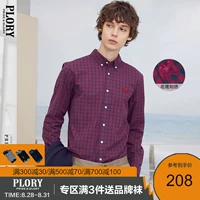 PLORY Зимняя новая простота небольшая квадратная сетка Eagle Retro Emelcodery Рубашка мужская Poyca4905H
