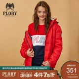 PLORY Зимний модный удерживающий тепло пуховик, с вышивкой