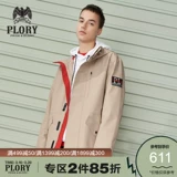 PLORY Мужская осенняя модная шапка с капюшоном, куртка, простой и элегантный дизайн, с вышивкой
