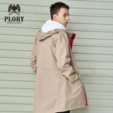 PLORY Мужская осенняя модная шапка с капюшоном, куртка, простой и элегантный дизайн, с вышивкой