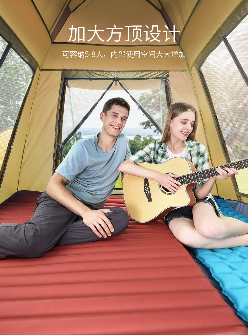 Lều ngoài trời 3-4 người hoàn toàn tự động đơn 2 đôi bãi biển hoang dã cắm trại nhà cắm trại mưa to và mưa - Lều / mái hiên / phụ kiện lều bạt lều