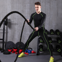 Fitness clothes mens suit two-piece gym sports suit Autumn and winter basketball tights quick-drying long-sleeved running clothes