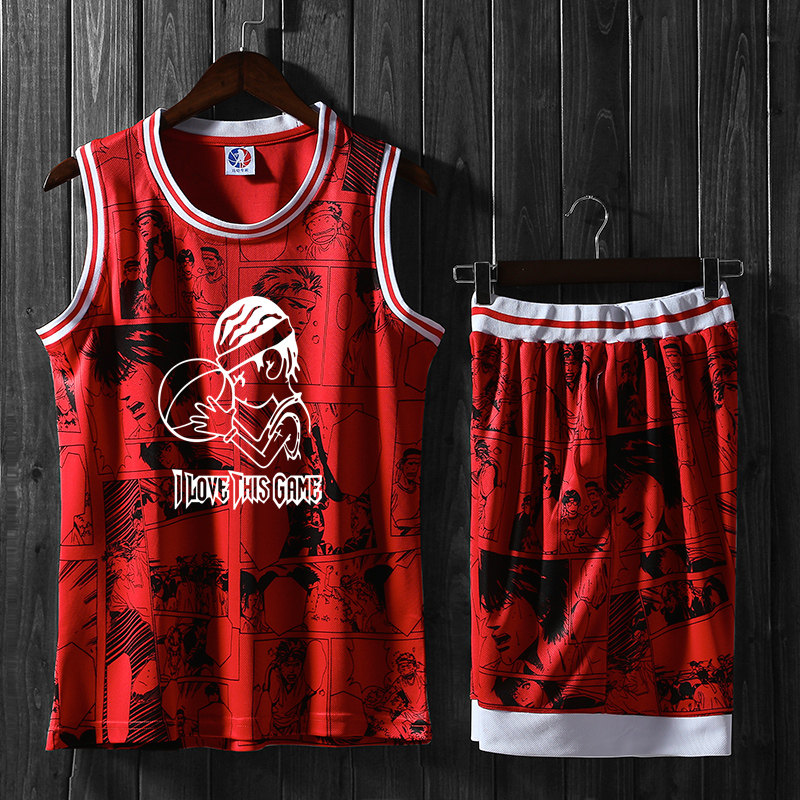 Basketball uniform customized middle school students' jersey boys' and girls' jersey plus size sports vest set personalized print