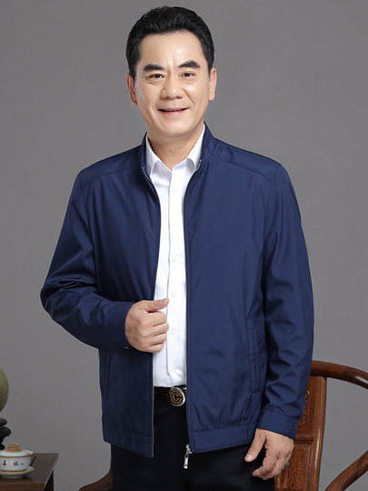 爸爸装薄款外套春夏季行政夹克男2025中老年人防晒衣服中年男秋装