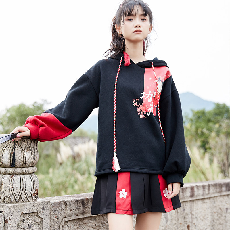 New Year's clothes autumn and winter new national style students loose plus velvet fried street fashion sweater Chinese style national tide women's clothing