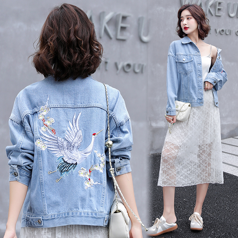 Chinese-Style Embroidered Denim Jacket for Women, Spring and Autumn 2026 New Fashion Petite Early Spring Jacket Top