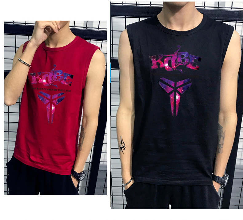 Của nam giới vest cotton không tay t-shirt đáy chạy rào cản rào cản thể dục thể thao giải trí áo loose triều mùa hè áo ba lỗ nam form rộng