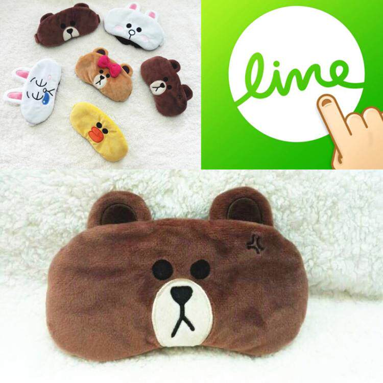 Japan line Original Shading Sleeping Blindfold Cute Lunch Break Embroidered Brown Bear Connie Rabbit Wash Hair Belt