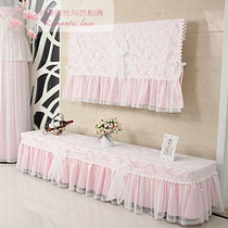 TV cabinet Coffee table Tablecloth cloth art powder white lace Korean modern simple household living room dust cover cover towel