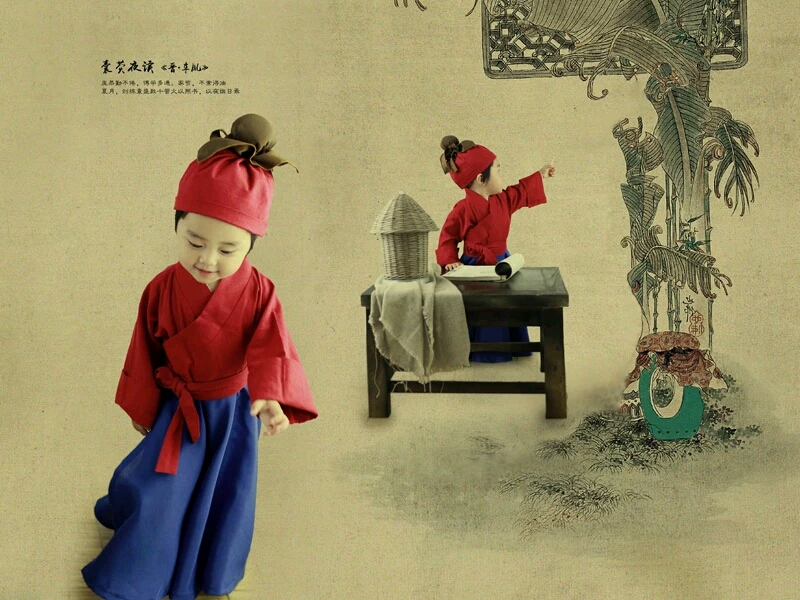 Mới đồng phục học sinh quốc gia cậu bé sách nhỏ trang phục học sinh Hanfu trang phục ma túy nhỏ trẻ em đạo cụ nhiếp ảnh quần áo đặc biệt - Trang phục trang phục thể thao trẻ em