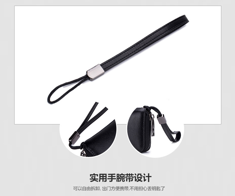 Chìa khóa túi xách tay dung lượng lớn đa chức năng da nam dây kéo thực tế nữ nhà túi chìa khóa da đơn giản shop ví móc khóa