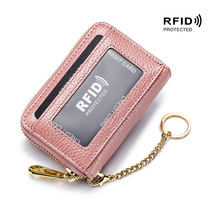 Serie-leather zipper key package multi-functional anti-magnetic male and female multi-card package drivers license package
