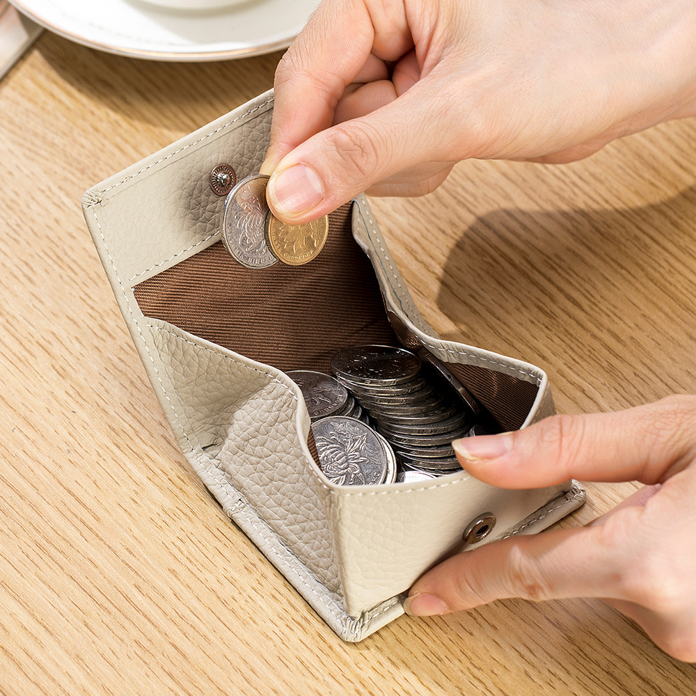 New Japanese style coin bag Bull Leather Mini Headphones Bag Ins Genuine Leather Small Money Bag Small Containing Bag Zero Wallet-Taobao