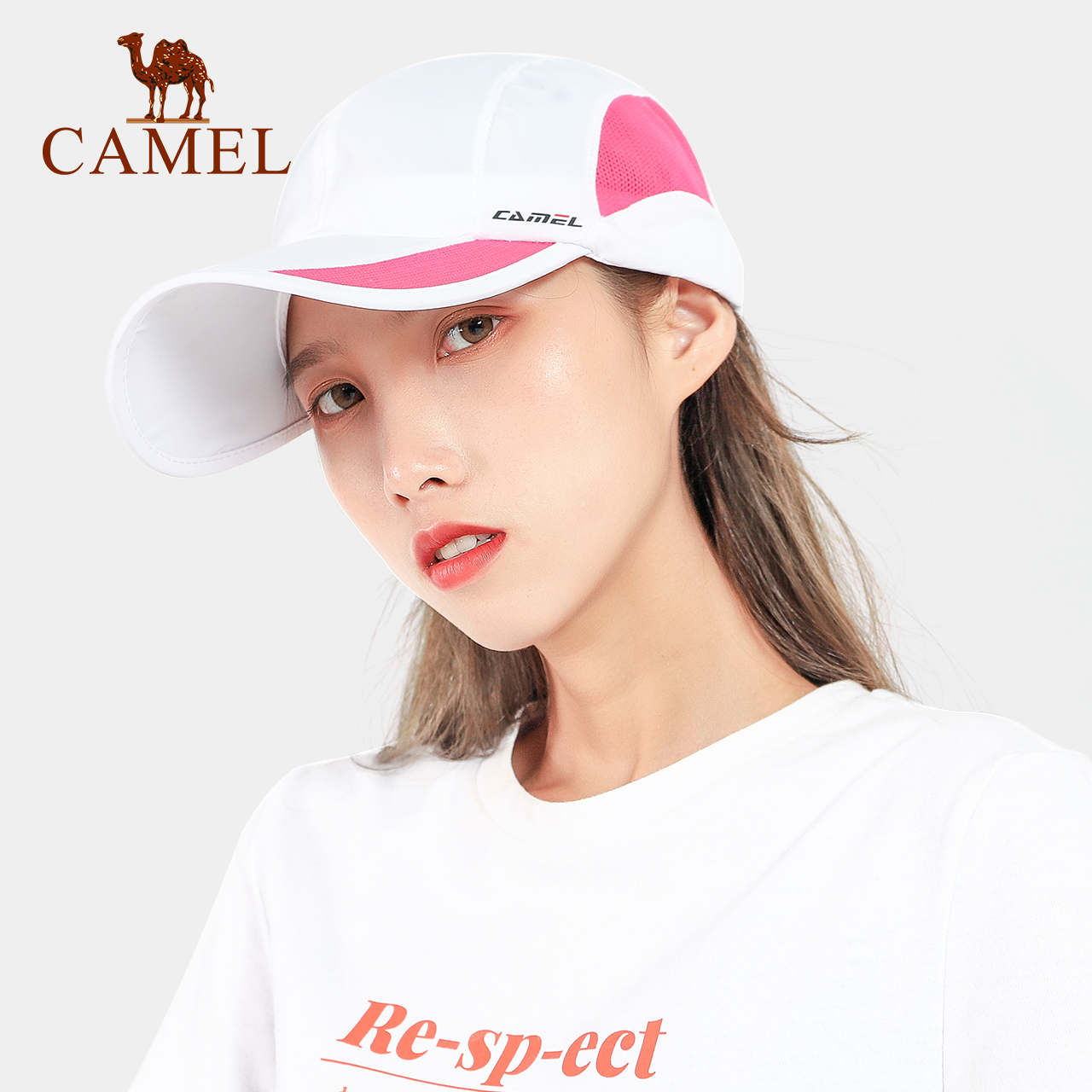 Camel outdoor big brim cover face cap Men's and women's shade sunscreen hat Korean version sun hat Summer tide big edge hat
