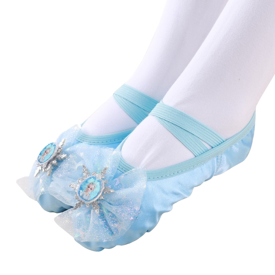 爱莎公主儿童舞蹈鞋女牛皮底练功芭蕾舞鞋宝宝中国舞形体猫爪鞋