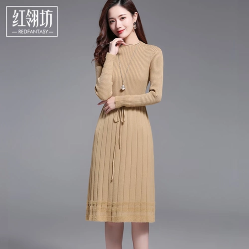 Демисезонное приятное телу шерстяное платье, длинная юбка, лонгслив, коллекция 2021, средней длины, облегающий крой
