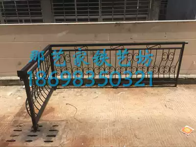 Wrought iron balcony guardrail outdoor stair handrail fence bay window railing armrest decoration European indoor attic window