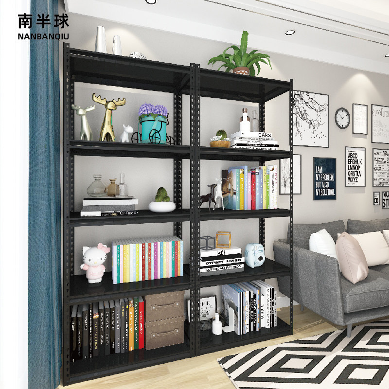 Black angle steel shelf home rack storage supermarket display rack free combination iron rack multi-layer shelf