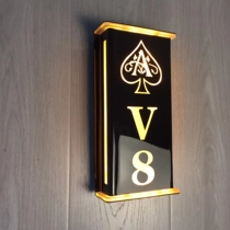 High-end LED foot bath stainless steel double-sided KTV hotel illuminated house number box number lithium battery charging customization