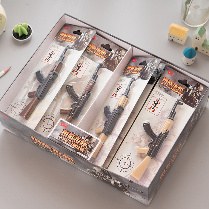 Start of school Gift Jedi AK47 Assembled Rifle Assembly Rubber Wipe Eating Chicken Toy Rubber CSCF Elementary School Students Creative Stationery 61 Small Gift Prizes Gift Peace Elite Weapons