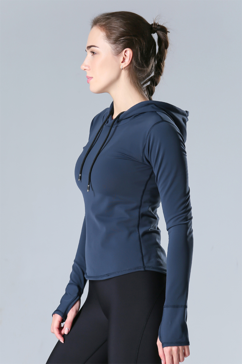 Áo hoodie thể thao Fu VERNAL HOPE nữ khô nhanh co giãn chạy áo len mỏng thoáng khí mùa xuân áo thun - Thể thao lông cừu / jumper sweater cổ lọ