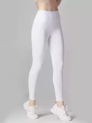 VH fitness yoga pants women wear tight-fitting hips quick-dry elastic pure white running high waist plus velvet belly pressure pants