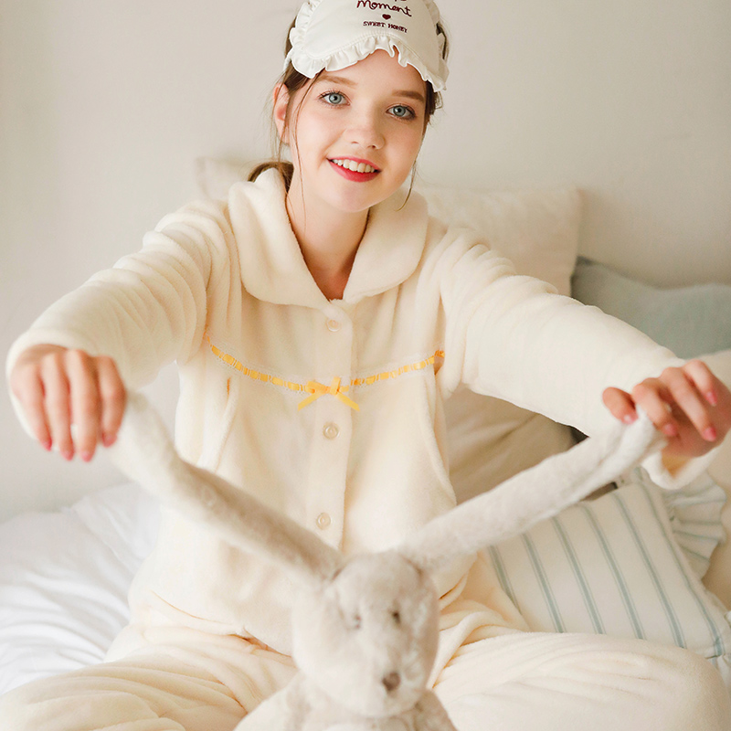 Home time Pregnant Woman Pyjamas Winter Thickening Plus Suede Postnatal Warm Breastfeeding clothes for autumn and winter day maternal postnatal