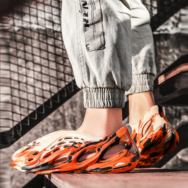 2021 new summer men's sandals coconut thick bottom increased camouflage beach shoes youth trend cave shoes couples