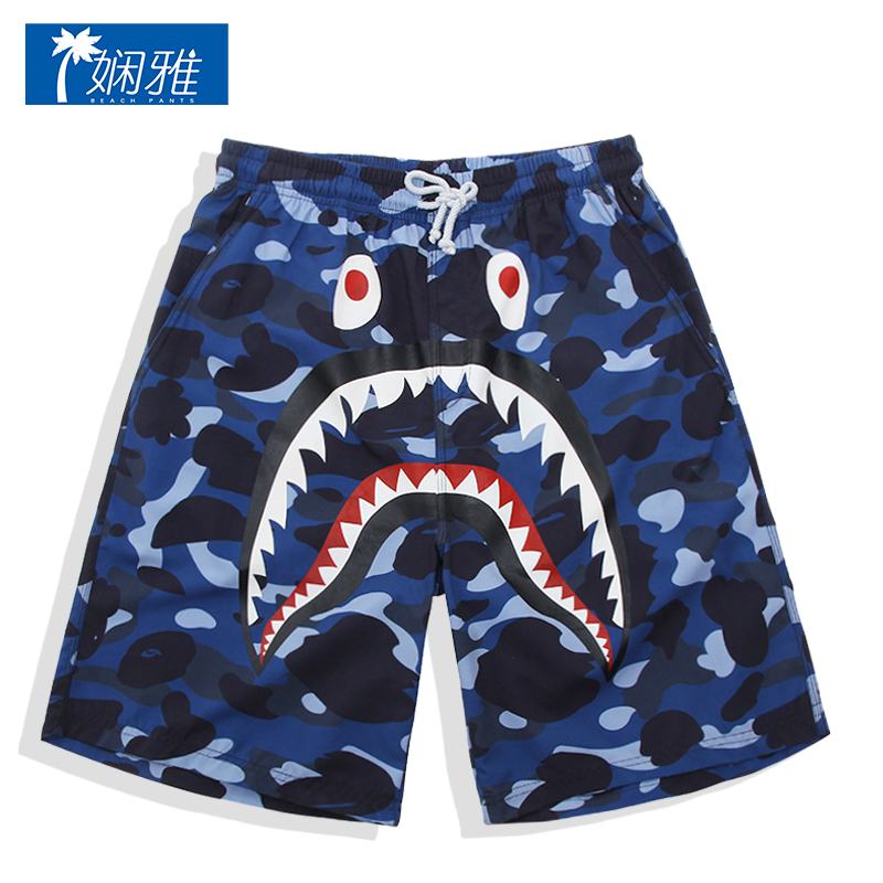 Men's swimming trunks Seaside vacation men's beach pants Couple beach flower shorts Swimming trunks men's loose beach shorts