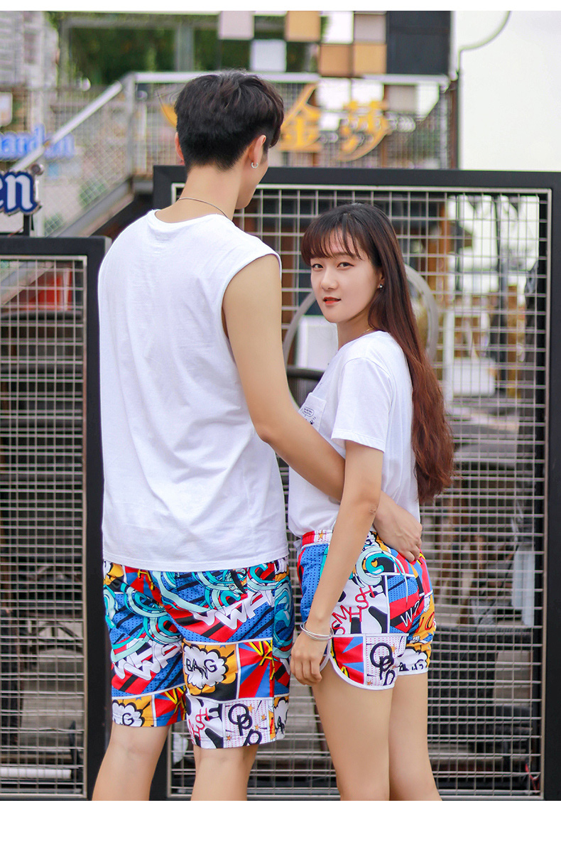 Nhanh chóng làm khô bãi biển lỏng quần của nam giới kích thước lớn bên bờ biển kỳ nghỉ vài năm điểm boxer shorts mùa hè hoa quần short của phụ nữ quần triều quần đi biển tập the	