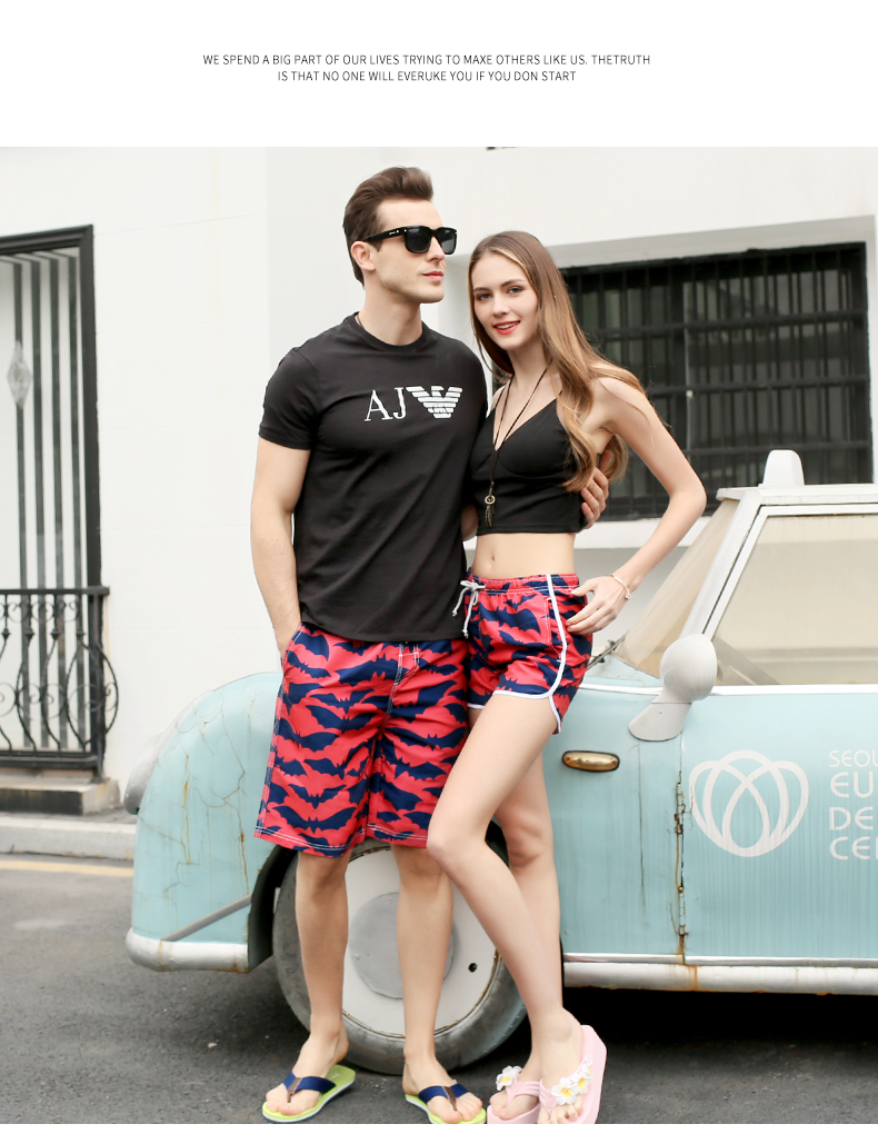 Youyou vài bãi biển quần nam lỏng nhanh chóng làm khô suối nước nóng tắm thân giải trí năm điểm kích thước lớn kỳ nghỉ bãi biển quần short hoa phụ nữ 	quần đi biển bé trai