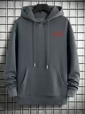 Hooded sweatshirt tide ins spring and autumn Chinese trend Joker autumn winter plus velvet pullover long sleeve hoodie coat men