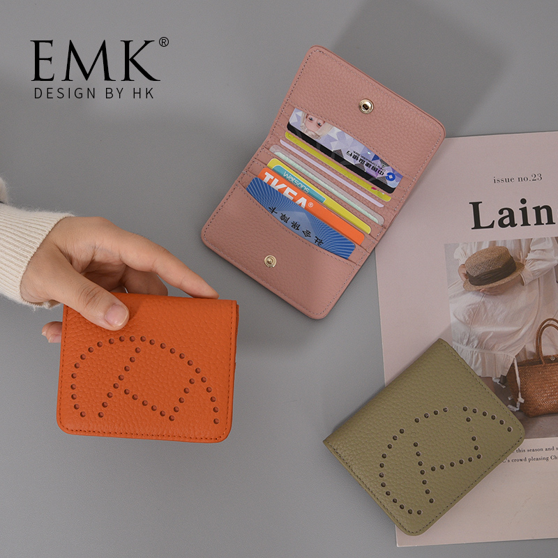 Genuine leather slim Money Pack Women Summer Short Niche Design Card Bag Money Clip One 2023 New Brief About Zero Wallet-Taobao