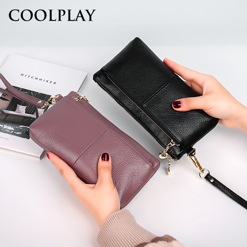 Hand holding bag Bag Genuine Leather Handbag Lady Wallet with Letting Go Machine Zero Money Bag Mom Fashion Small Handbag