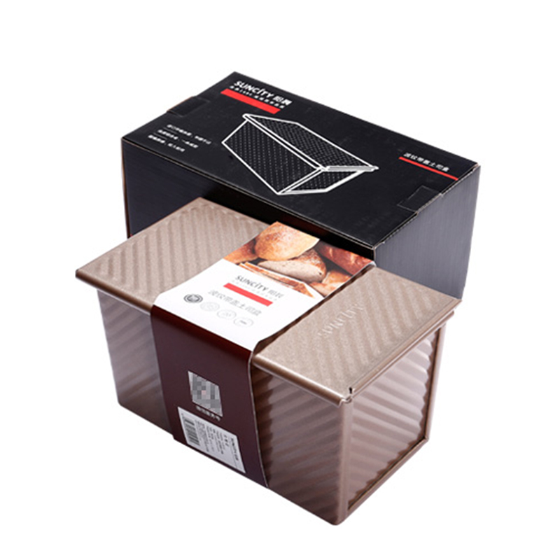 Sun morning 450g toast molds without stained gold corrugated with lid nonstick toast box oven home bread sharper