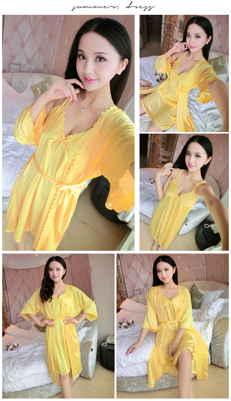 Chất béo chị mm mùa hè nữ thêm kích thước lớn cộng với phân bón sling hai mảnh sexy áo ngủ nightdress nhà dịch vụ 200 kg đồ ngủ