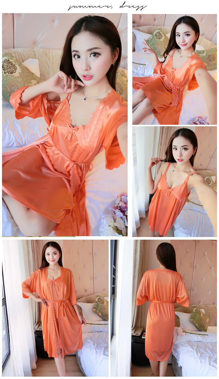 Chất béo chị mm mùa hè nữ thêm kích thước lớn cộng với phân bón sling hai mảnh sexy áo ngủ nightdress nhà dịch vụ 200 kg đồ ngủ