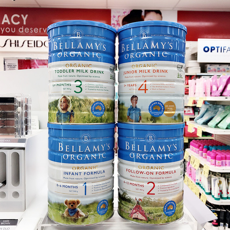Mika Australia Bellamys Bellamy organic milk powder baby toddler one, two, three, four segments 1234 segments 900g