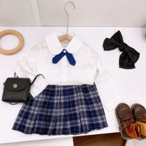 Girls  shirts 2020 new autumn childrens clothes small baby white long-sleeved top princess shirt spring and autumn thin section