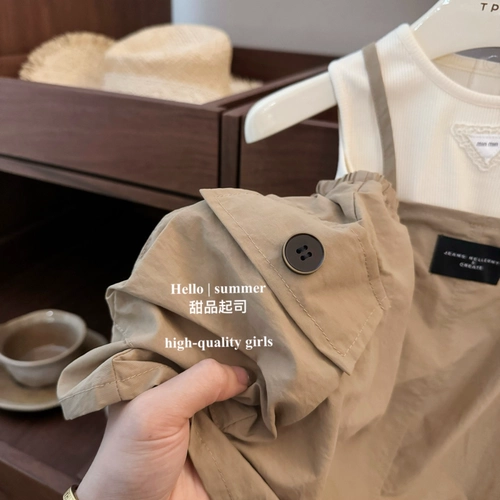 Быстросохнущий жилет для девочек, платье, комплект, детская одежда, в западном стиле