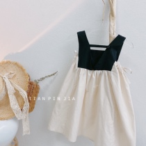 Girls  dresses summer 2021 new net red childrens middle and large childrens western style sleeveless halter princess skirt