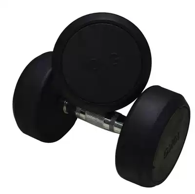 2 5-50kg gym commercial rubber-clad iron-clad black round head fixed dumbbell fitness