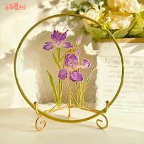 Graduation gift childrens stained glass plate diy handmade materials hand-painted glass fruit plate salon team building activities